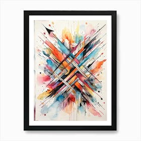 Abstract Design Hand Drawn Arrows And Markings Swirling Pattern Overlapping Lines Varying Line T (1) Art Print