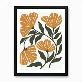 Orange Flowers 3 Art Print