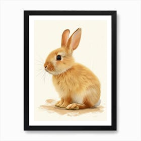 Netherland Dwarf Rabbit Nursery Illustration 4 Art Print