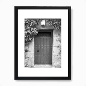 Spanish Door Black And White Photograph Art Print