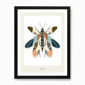 Colourful Insect Illustration Firefly 11 Poster Art Print