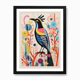 Colourful Scandi Bird Lapwing 2 Art Print