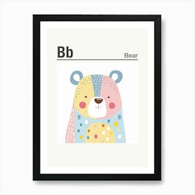 Animals Alphabet Bear 3 Art Print