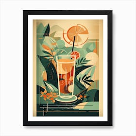 Mai Tai Cocktail Mid Century Modern 3 Art Print