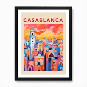 Casablanca Morocco 4 Fauvist Travel Poster Art Print