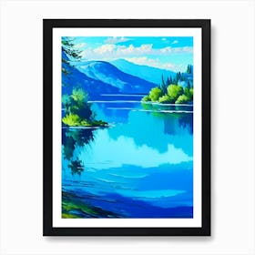Crystal Clear Blue Lake Landscapes Waterscape Impressionism 1 Art Print