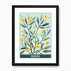 Sequoia Tree Flat Illustration 4 Poster Art Print