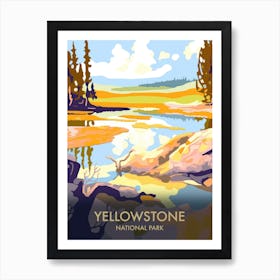 Yellowstone National Park Matisse Style Vintage Travel Poster 4 Art Print