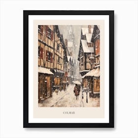 Vintage Winter Painting Poster Colmar France 1 Art Print