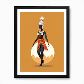 African Tribal Soul: Minimalist Interpretations Art Print