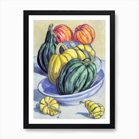 Delicata Squash Fauvist vegetable Art Print