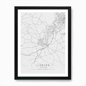 Lisburn Ireland Map Art Print