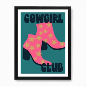 Cowgirl Club (blue and pink)  Art Print