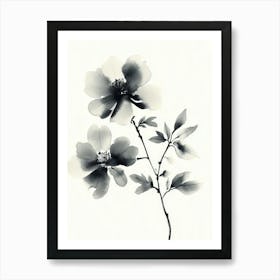 Ink Painted Flower 1 Art Print