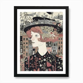 Woman in Amsterdam Art Print