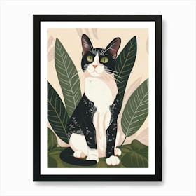 Black And White Cat 13 Art Print