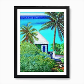 Little Cayman Cayman Islands Pointillism Style Tropical Destination Art Print