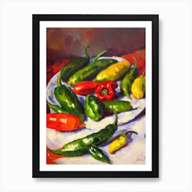 Jalapeno Pepper 2 Cezanne Style vegetable Art Print