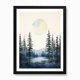 Watercolour Of Tongass National Forest   Alaska Usa 0 Art Print