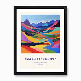 Colourful Abstract Tierra Del Fuego National Park Patagonia 3 Poster Blue Art Print