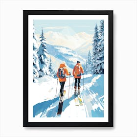 Banff Sunshine Village   Alberta Canada, Ski Resort Illustration 3 Art Print