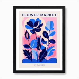 Blue Flower Market Poster Cyclamen 2 Art Print