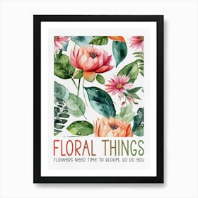 Floral Things Watercolor Flowers Art Print