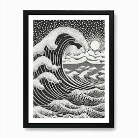 The Great Wave Off Kanagawa Reimagined In A Modern Context Art Print