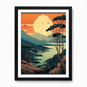 Shiretoko National Park, Japan Vintage Travel Art 3 Art Print