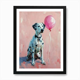 Cute Dalmatian 2 With Balloon Art Print