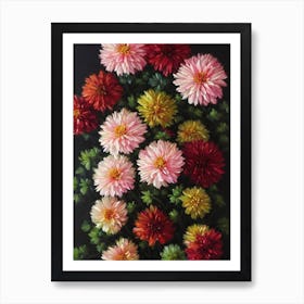 Chrysanthemums Still Life Oil Painting Flower Art Print