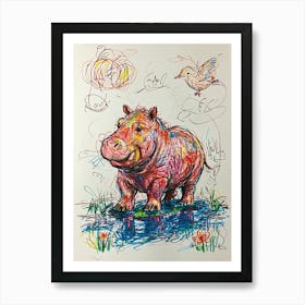 Default Draw Me A Dramatic Oil Painting Of A Hippopotamus Emer 2 Art Print