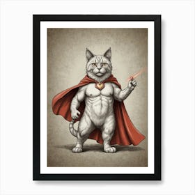 Superhero Cat Art Print