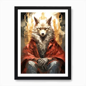 Wolf In Red Art Print