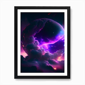 Oort Cloud Neon Nights Space Art Print