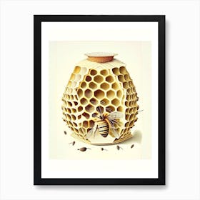 Hive Bees Vintage Art Print