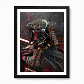 Darth Vader As A Vintagepunk Samurai 22 Art Print