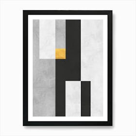 Gray and gold geometric 2 Art Print