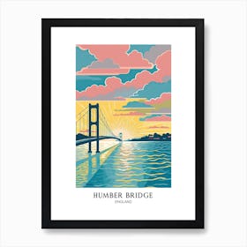 Humber Bridge England Colourful 4 Travel Poster Art Print