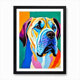 Bullmastiff 2 Fauvist Style Dog Art Print