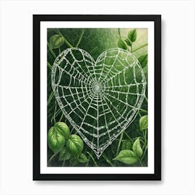 Heart Spider Web Art Print