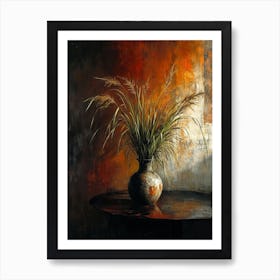 Baroque Floral Still Life Fountain Grass 1 Art Print