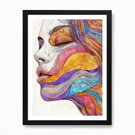 Abstract Of A Woman'S Face 28 Art Print