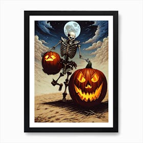Halloween Skeleton Art Print