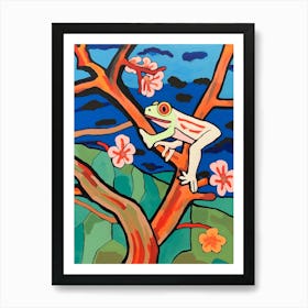 Maximalist Animal Painting Red Eyed Tree Frog 3 Art Print