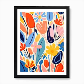 Petal Palette Waltz; Flower Market Bliss, Floral Art Print