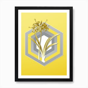 Botanical Guernsey Lily in Gray and Yellow Gradient n.068 Art Print