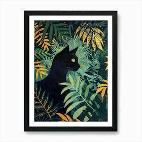 Black Cat In The Jungle 8 Art Print