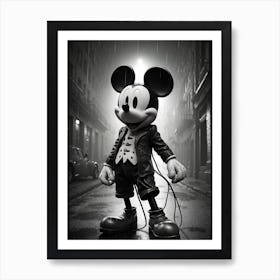 Mickey Mouse In The Rain Art Print