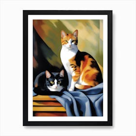Calico Cats Modern Art Cezanne Inspired Art Print